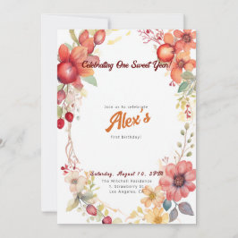 ハッピーファースト誕生日!1周年記念パーティー 招待状