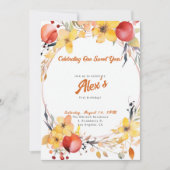 ハッピーファースト誕生日!1周年記念パーティー 招待状 (正面)