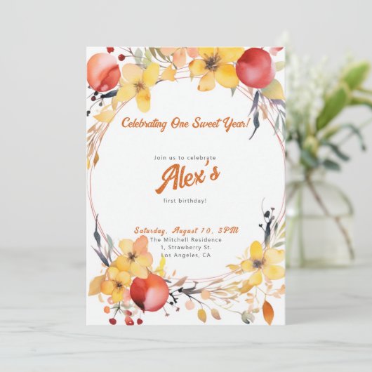 ハッピーファースト誕生日!1周年記念パーティー 招待状 (スタンド正面)