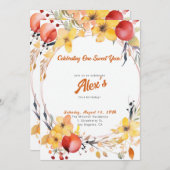 ハッピーファースト誕生日!1周年記念パーティー 招待状 (正面/裏面)