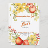 ハッピーファースト誕生日!1周年記念パーティー 招待状 (正面/裏面)