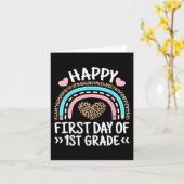 ハッピーファースト1年生レオパード虹教えの日 カード (黄色い花)