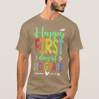 ハッピーファースト1日目の3年生新学期ティーシュ Tシャツ