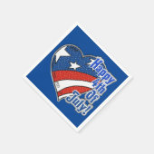 ハッピーファースト4オブ7月ハートナプキンス スタンダードカクテルナプキン (角)