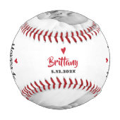 ハッピーファースト・デイ型はっきりしたターコイズバナー 野球ボール (裏面)