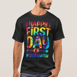 ハッピーファースト・デイ・オブ幼稚園絞り染め先生St Tシャツ