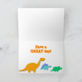 ハッピーファースト・デイ・オブ・スクールの漫画恐竜 カード (内部)