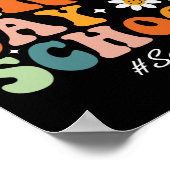 ハッピーファースト・デイ・オブ・スクールナースグルーヴィー・レトロ・バック ポスター (角)