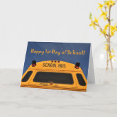 ハッピーファースト・デイ・オブ・スクールバス カード (黄色い花)
