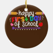 ハッピーファースト・デイ・オブ・スクール先生ギフトプレおもしろいー セラミックオーナメント (裏面)