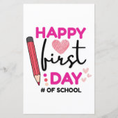 ハッピーファースト・デイ・オブ・スクール、かわいいハート (正面)
