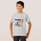 ハッピーファースト・デイ・オブ・スクール – かわいい新学期デ Tシャツ (正面フル)