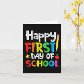 ハッピーファースト・デイ・オブ・スクール・ウェルカム新学期 カード (黄色い花)