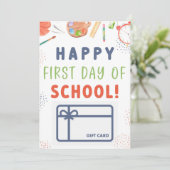 ハッピーファースト・デイ・オブ・スクール・ギフトカード 招待状 (スタンド正面)