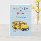 ハッピーファースト・デイ・オブ・スクール・バス カード (黄色い花)
