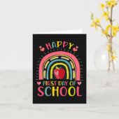 ハッピーファースト・デイ・オブ・スクール・レインボー先生バック カード (黄色い花)