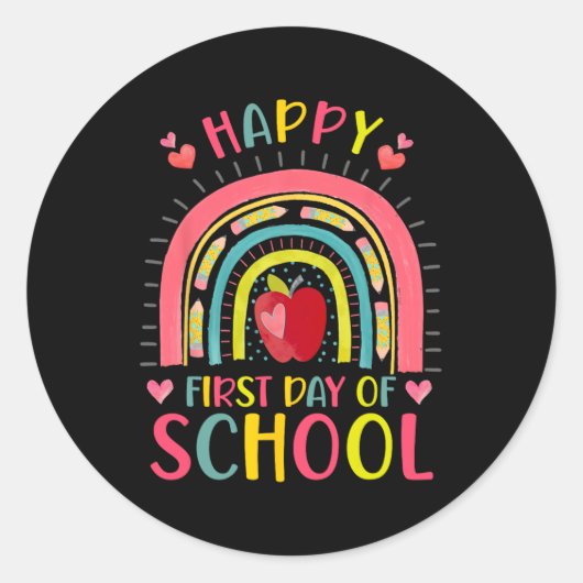 ハッピーファースト・デイ・オブ・スクール・レインボー先生バック ラウンドシール (正面)