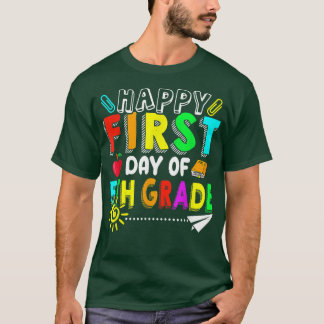 ハッピーファースト・デイ・オブ・五級おもしろい新学期 Tシャツ