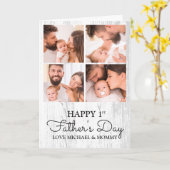 ハッピーファースト・デーかわいいモダン写真コラージュ カード (黄色い花)
