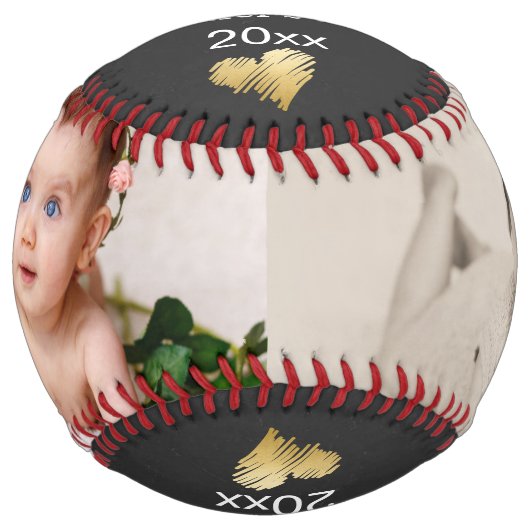 ハッピーファースト・デーパーソナライズされたカスタム ソフトボール (正面)