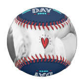 ハッピーファースト・デー、はっきりしたタイポグラフィ、アクア・ネイビー 野球ボール (正面)
