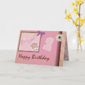 ハッピーファースト・バースデー – 女の子だ カード (黄色い花)