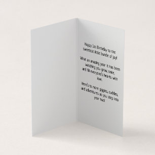 ハッピーファースト・バースデー – 子ども用カード