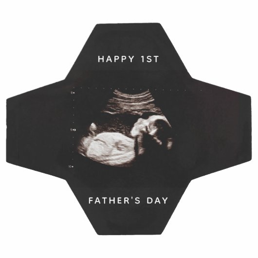 ハッピーファースト・ファーザー・デイパパベビーソノグラム写真 サッカーボール (フラット)