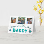 ハッピーファースト・ファースト・デイ・パパ3フォトフラワー カード (黄色い花)
