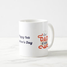 ハッピーファースト・ファースト・デイ・マグカップ – 青文字デザイン色