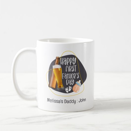 ハッピーファースト・ファースト・デーかわいいよくはしゃぐ コーヒーマグカップ (左)