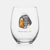 ハッピーファースト・ファースト・デーかわいいよくはしゃぐ ステムなしワイングラス (正面)