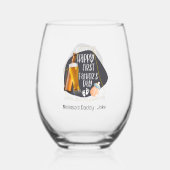 ハッピーファースト・ファースト・デーかわいいよくはしゃぐ ステムなしワイングラス (裏面)
