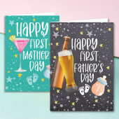 ハッピーファースト・ファースト・デーかわいいモダンブラック カード