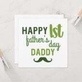 ハッピーファースト・ファースト・デーのパパ//かわいい空白の カード (正面/裏面インサイチュ)