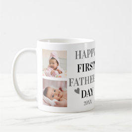 ハッピーファースト・ファースト・デー5フォトコラージュ・シルバー コーヒーマグカップ