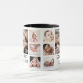 ハッピーファースト・ファースト・デー8フォトコラージュ黒マグカップ マグカップ (中央)