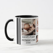 ハッピーファースト・ファースト・デー8フォトコラージュ黒マグカップ マグカップ (左)