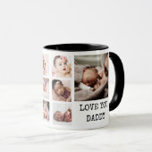 ハッピーファースト・ファースト・デー8フォトコラージュ黒マグカップ マグカップ (正面右)