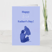 ハッピーファースト・ファースト・ファーザー・デー – 男の子だ！ヴィンテージ 箔グリーティングカード (正面)