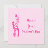 ハッピーファースト・マザーの日 – 女の子だ！ピンクカード シーズンカード (正面)