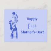 ハッピーファースト・マザーの日 – 男の子だ！ブルー ポストカード (正面)
