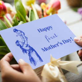 ハッピーファースト・マザーの日 – 男の子だ！ブルー ポストカード