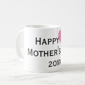 ハッピーファースト・マザー・デイ・ブラック&ピンクマグカップ コーヒーマグカップ (正面左)
