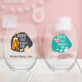 ハッピーファースト・マザー・デーかわいいエレガント ステムなしワイングラス