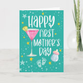 ハッピーファースト・マザー・デーかわいいモダン カード (正面)