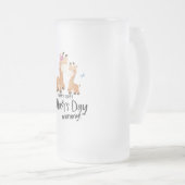 ハッピーファースト・マザー・デー🦒キリン+蝶 フロストグラスビールジョッキ (正面右)