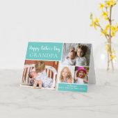 ハッピーファーズデイおじいちゃんフォトコラージアクアカード カード (黄色い花)
