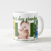 ハッピーファーズデイグランドパ4フォトグリーン ジャンボコーヒーマグカップ (正面右)