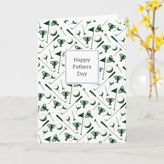 ハッピーファーズデイゴルフ独自のメッセージを追加パパ カード (黄色い花)